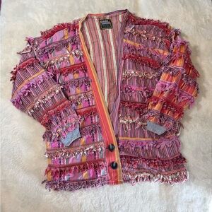 Vintage Paula Sweet 90s Plaid Bandana Rag Striped Muslin Mink Jacket Size Medium